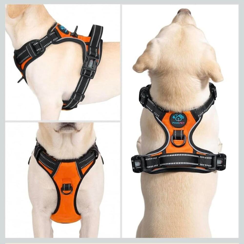 Phoepet Orange Reflective Part Harness XL